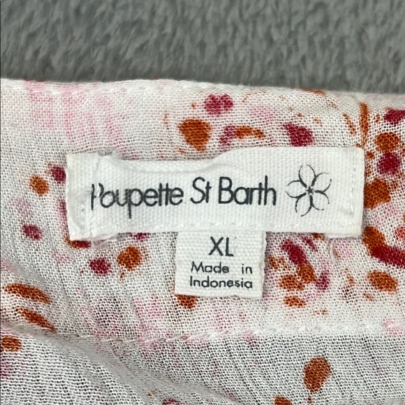 Poupette St Barth XS/S White Red Pink V-Neck Flutter Sleeve Smocked Sundress - Picture 9 of 16